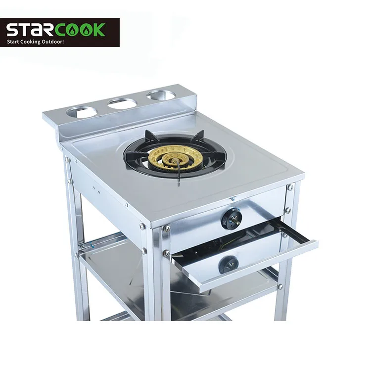 
Free stand single gas cooker table stainless steel gas cooktop 