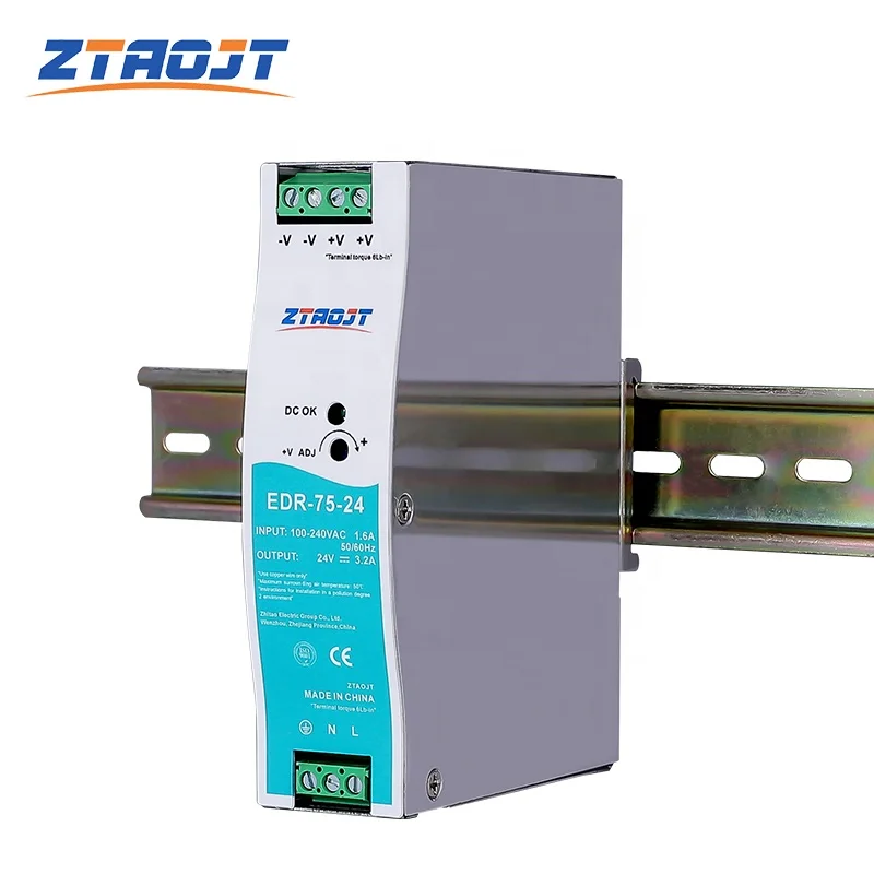 Meanwell Din Rail Power Supply EDR Series 75w 120w 150w 12v 24v 48v 1A 6A 5A 10A  Din Rail Industrial control system