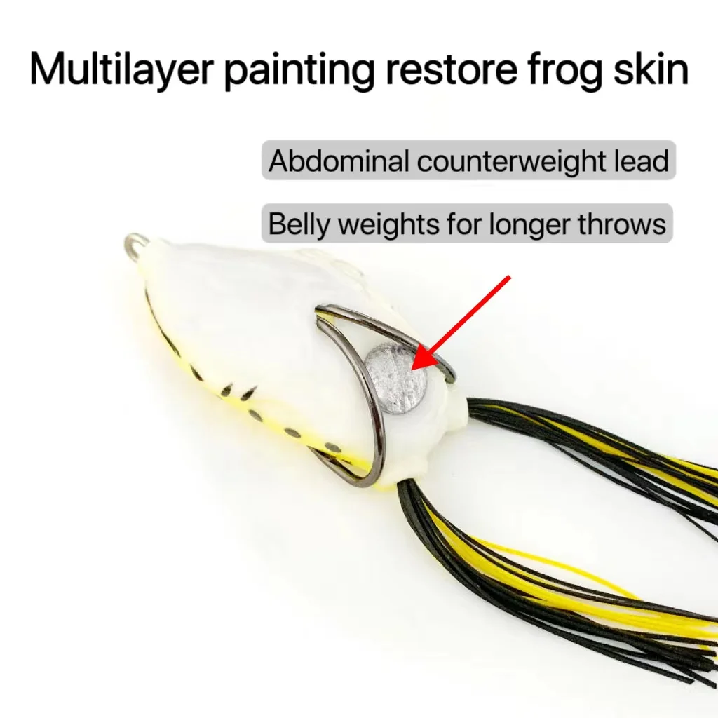 CustomizationSinking Artificial Thunder Frog 5 Colors Big And Medium Fishing Frog Hollow Body  Black Bass Fishing