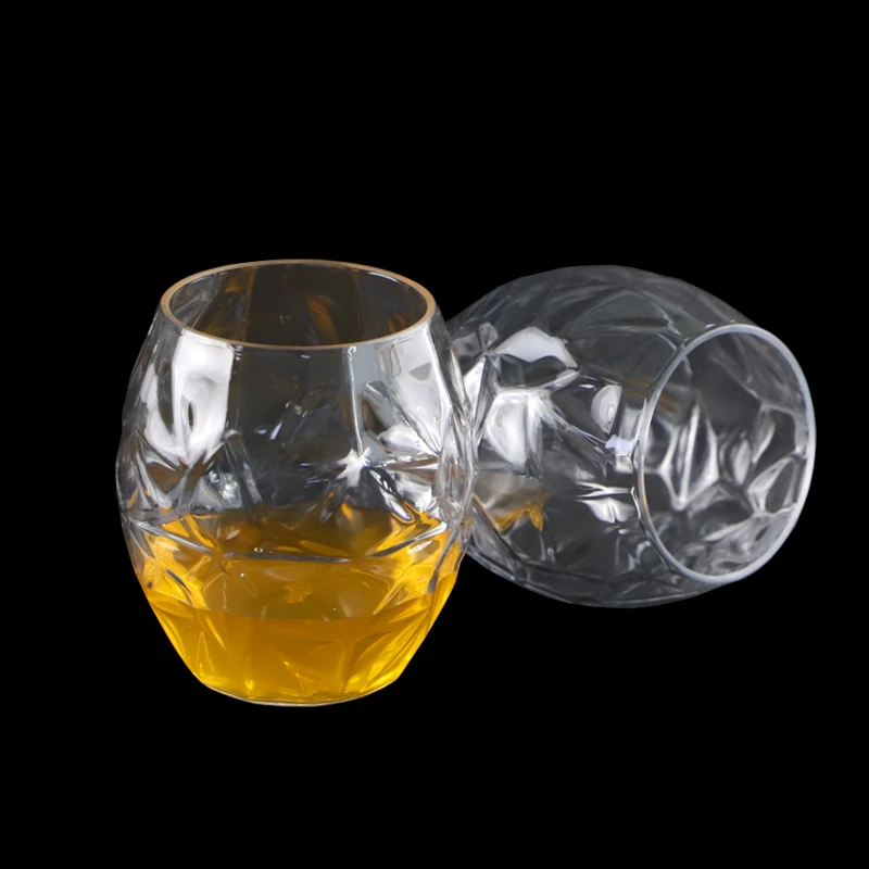 
Eco-friendly Crystal Wine Glass Unbreakable Tritan Plastic Stemless Whisky Glass 