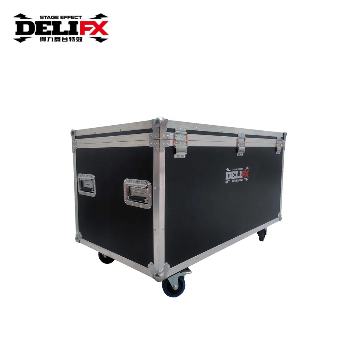 DELIFX Customizable flight case black color Aluminum and wood fly case for DJ light equipment stage effect machines road case