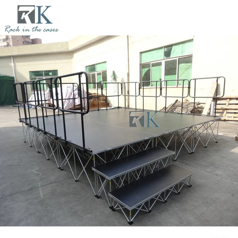 Outdoor stage concert event with folding risers stage system for sale