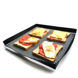 Non-Stick ptfe mesh cooking baking sheet grilling basket reusable fry chips fish oven basket