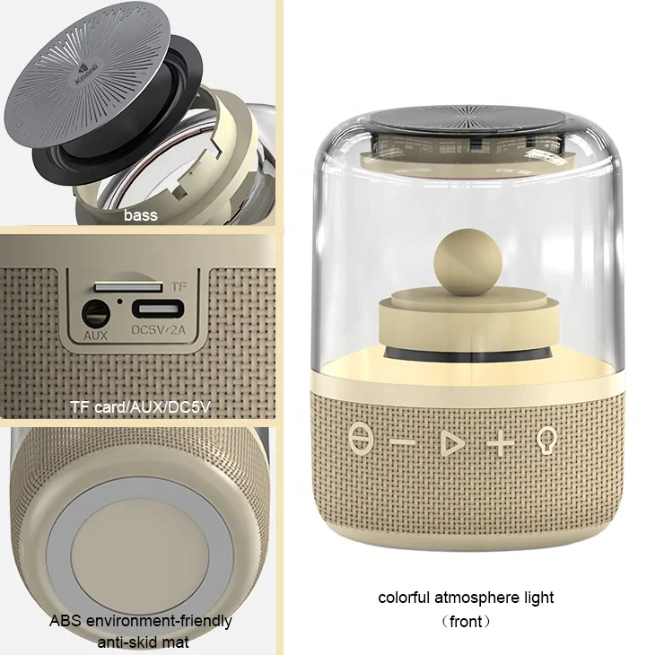 2022 hot sale Double Drivers RGB flame Speakers Christmas smart Speaker TF Card TWS Hi-fi speaker