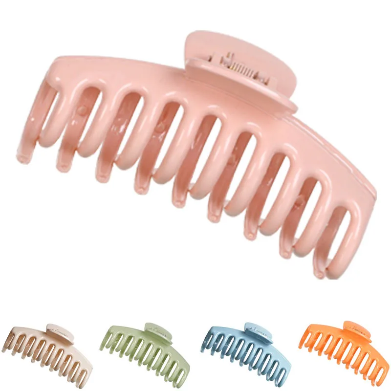 Wholesale Jumbo Plastic Clamps Hair Clip Candy Jelly Color strong hold 11cm  glossy Hair Claw Clip For Women