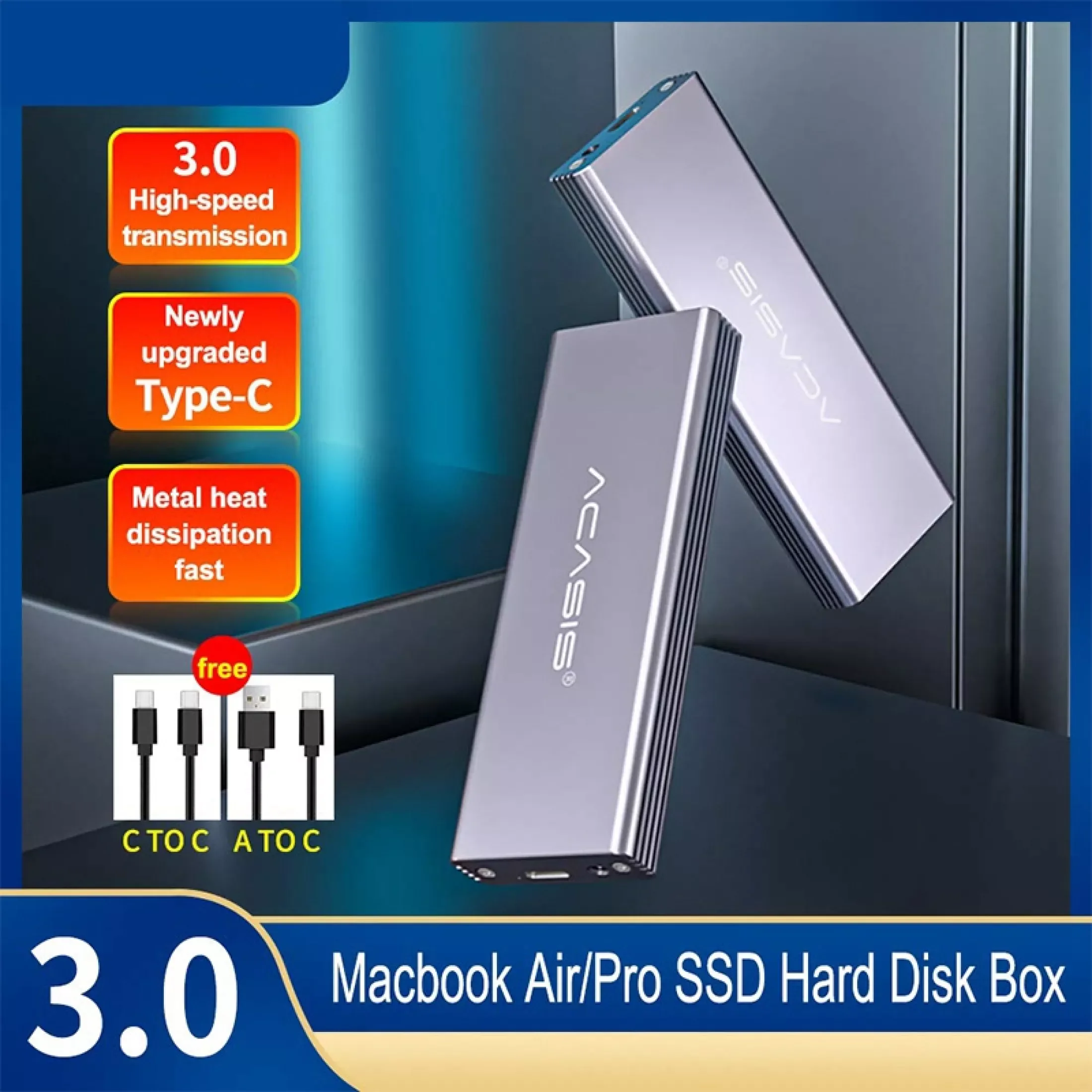  Корпус внешний ACASIS USB3.1 NVME M.2 SSD для Apple Flash MacBook
