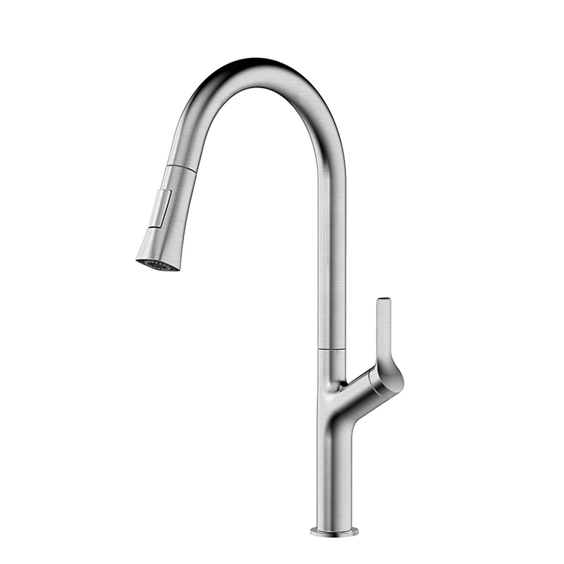 Kitchen Faucets with Pull Down Sprayer,Pull Out Kitchen Sink Faucets with High Arc Spout,Single Handle Deck Mount Brushed Nickel