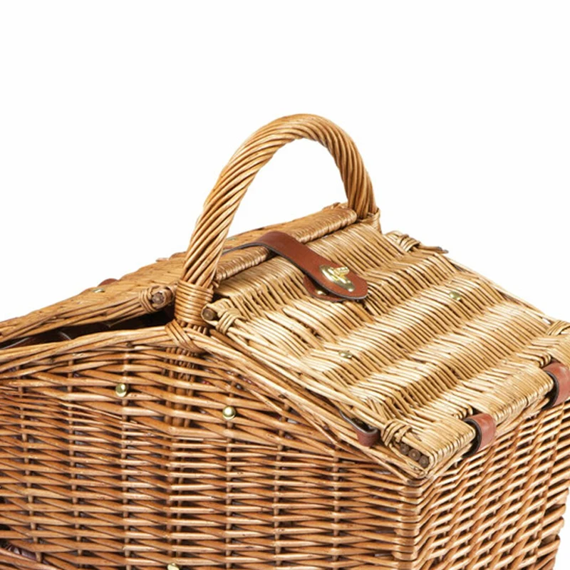 Eco-friendly Handmade Hamper Wicker Willow Storage Picnic Basket for 2 person