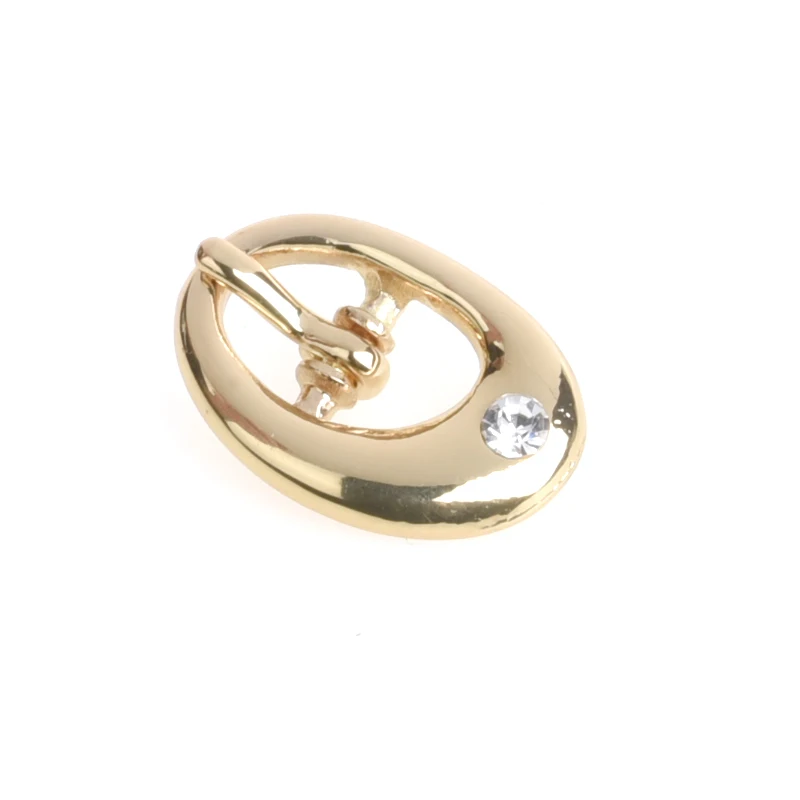 Circle Buckles Oval and Logo Accessary Pin Buckle Boots Gold Gun Metal  Shoe Buckle Diamond Decorations