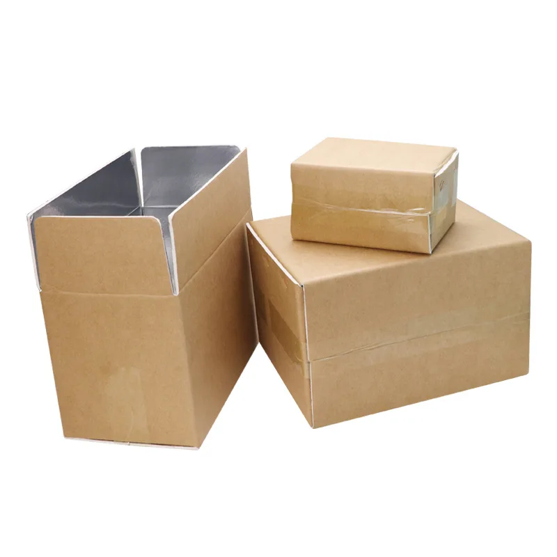 Cold Storage & Delivery Frozen Meat Insulation Thermal Packaging Box Aluminum Foil Corrugated Line Foam Waterproof Insulated Box