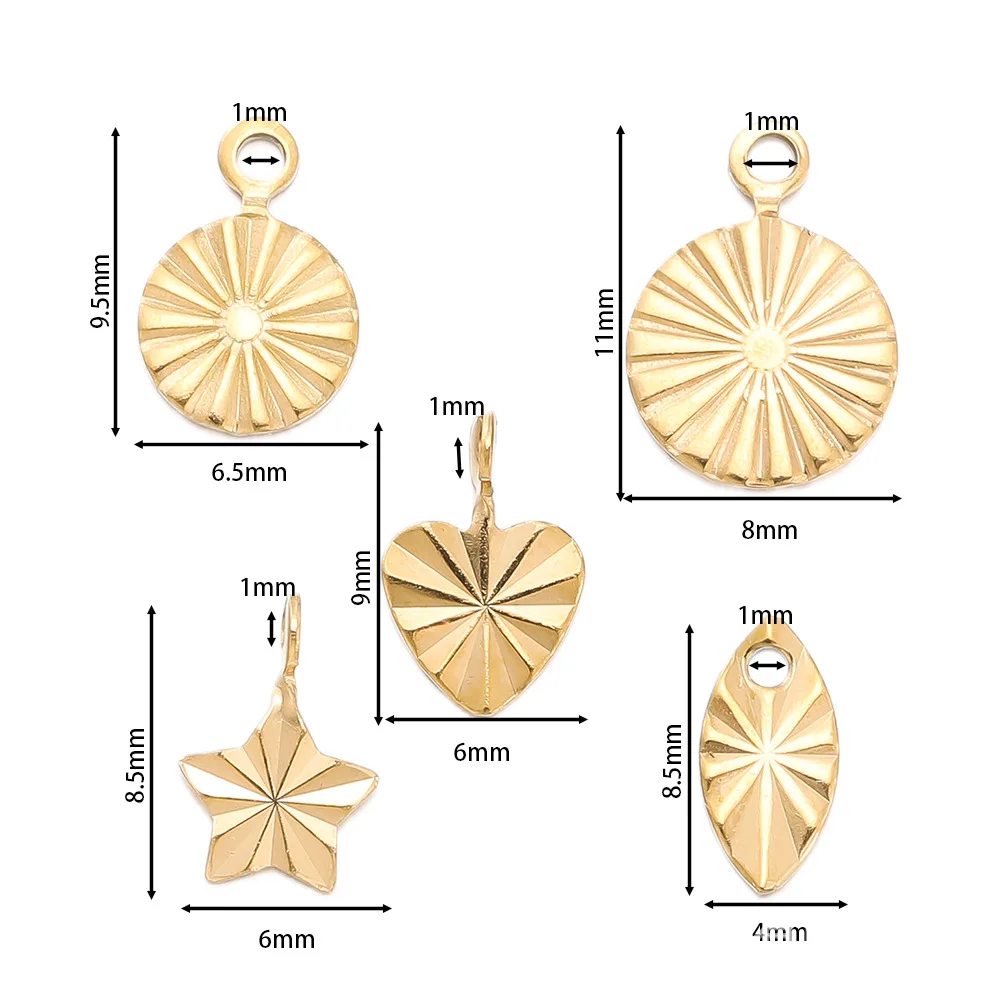 Tiny Mini Charms moon star sun heart stainless steel jewelry DIY earrings bracelet necklace charm for jewelry making