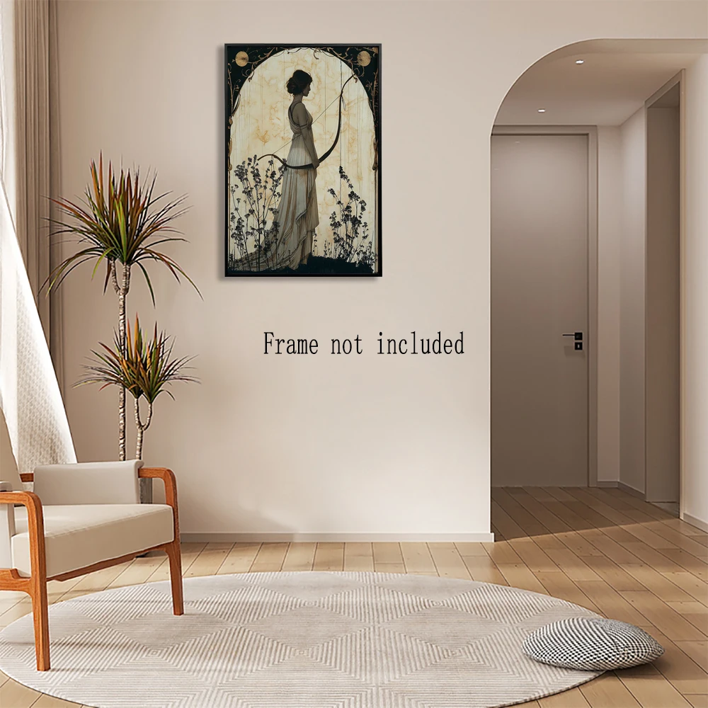 Artemis Poster Greek Goddess of Hunting Art Nouveau Style Divine Feminine Home Decor