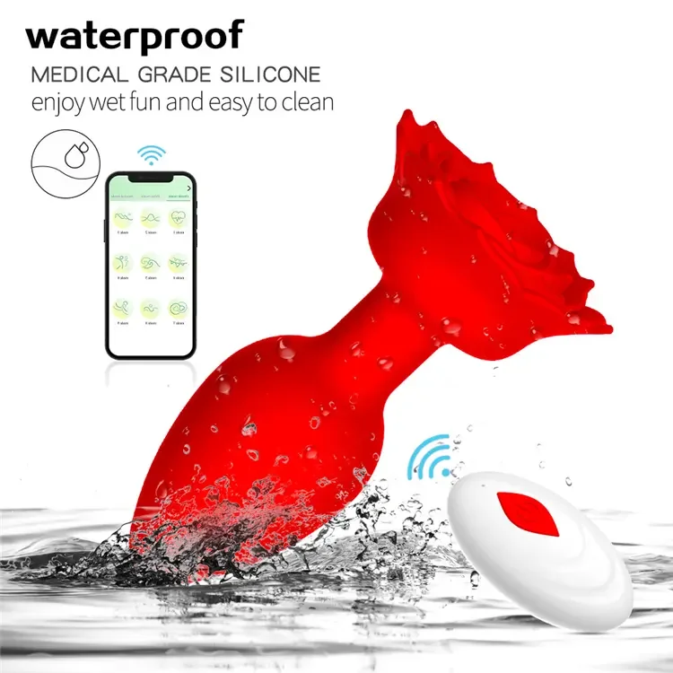 Rose Anal Vibrator Women Dildo Butt Plug G spot Stimulator Anal Plug Women Sex Products Adult Toys