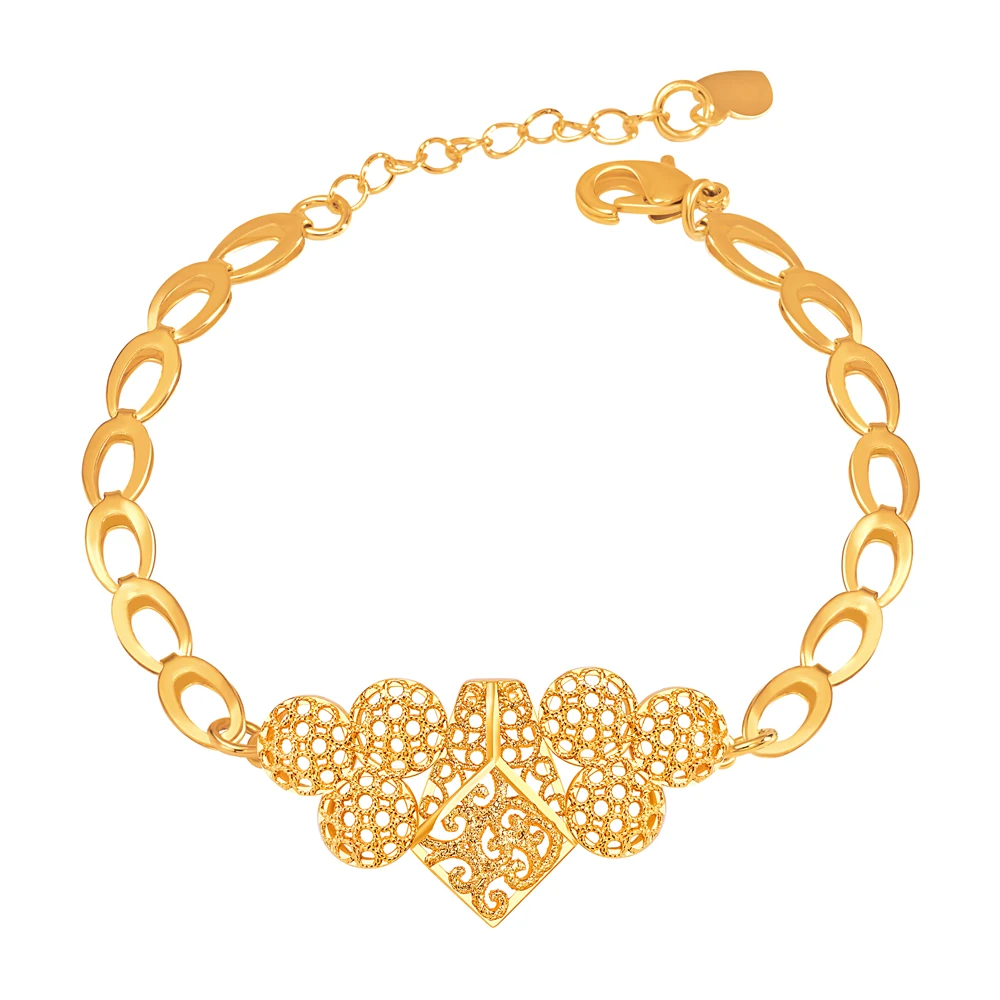2022 luxury dubai bride wedding party champagne gold plated jewelry set