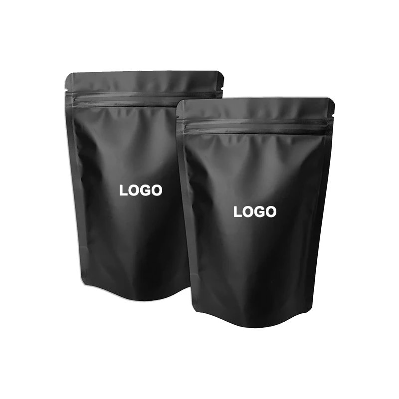 Resealable smell proof food grade matte black 355mm x 420mm 1 pound 1 lb mylar bag