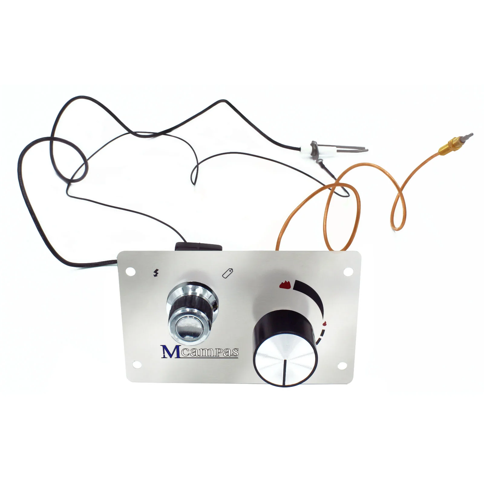 Fire Pit Gas Burner Spark Ignition Kit Include Push Button Igniter with wire ignition needle Thermocouple valve On Off knob kit