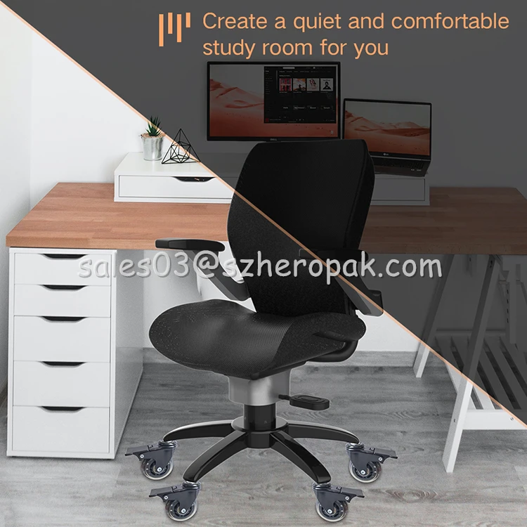 US Stock Set of 5 Swivel Rubber Wheel Office Chair Wheels Locking Caster Replacement Office Chair Caster Wheels with Brakes