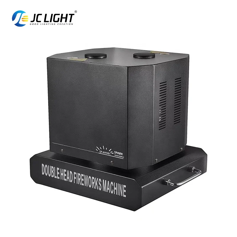 Dual Head Rotation Spinning Cold Spark Machine for Wedding Party Stage 360 Rotating Jet Spray 1300w Fireworks Fountain Machine