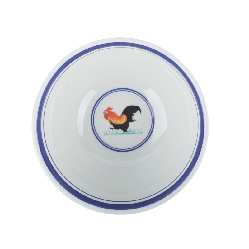 Wholesale Low Price Supply Chinese Traditional Classic Indonesian Cock Rooster Pattern Ceramic Bowl Porcelain Dinner Plate