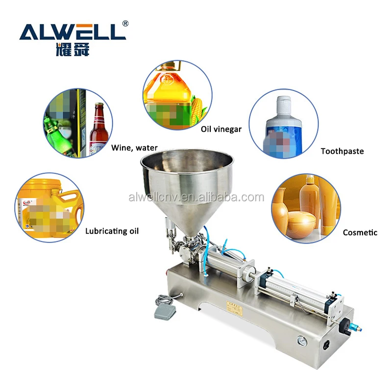 alwell 100mL-1000ml honey, oil, cosmetic emulsion paste cream filling machine