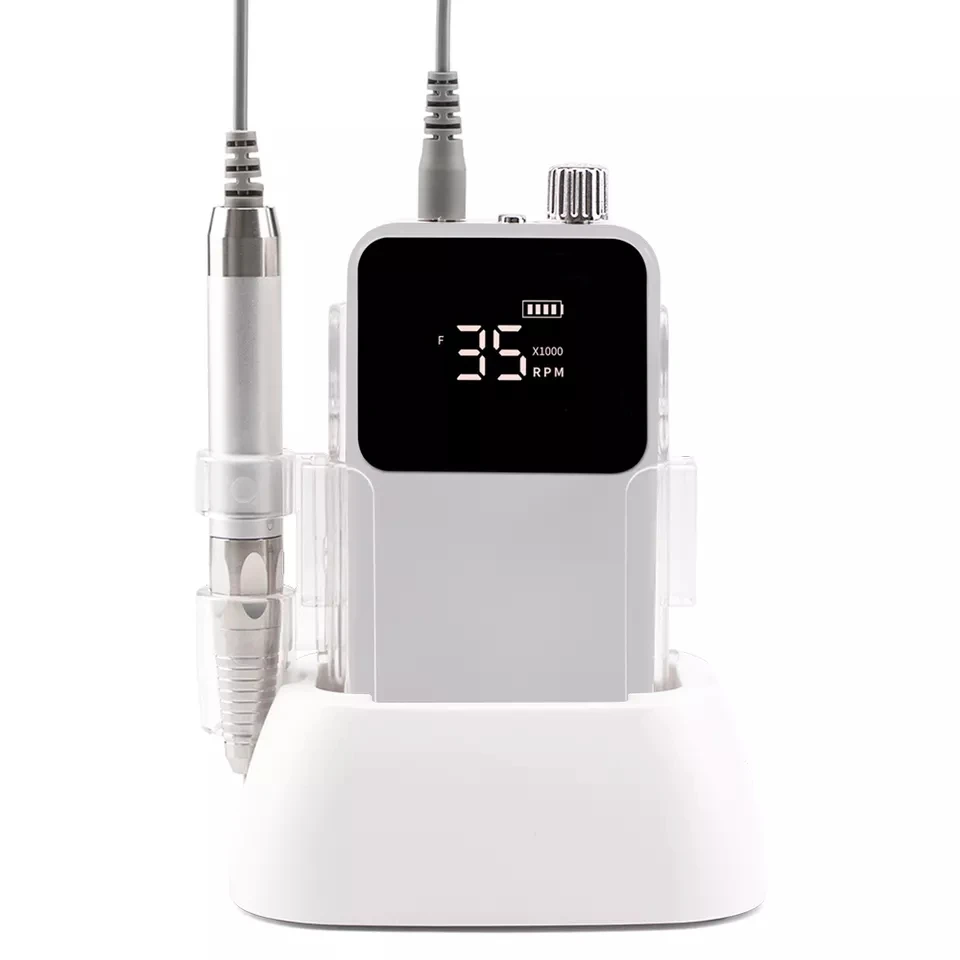 2024 New Innovative Professional Long Battery 35000RPM Cordless Portable Rechargeable Manicure Nail Drill Machine