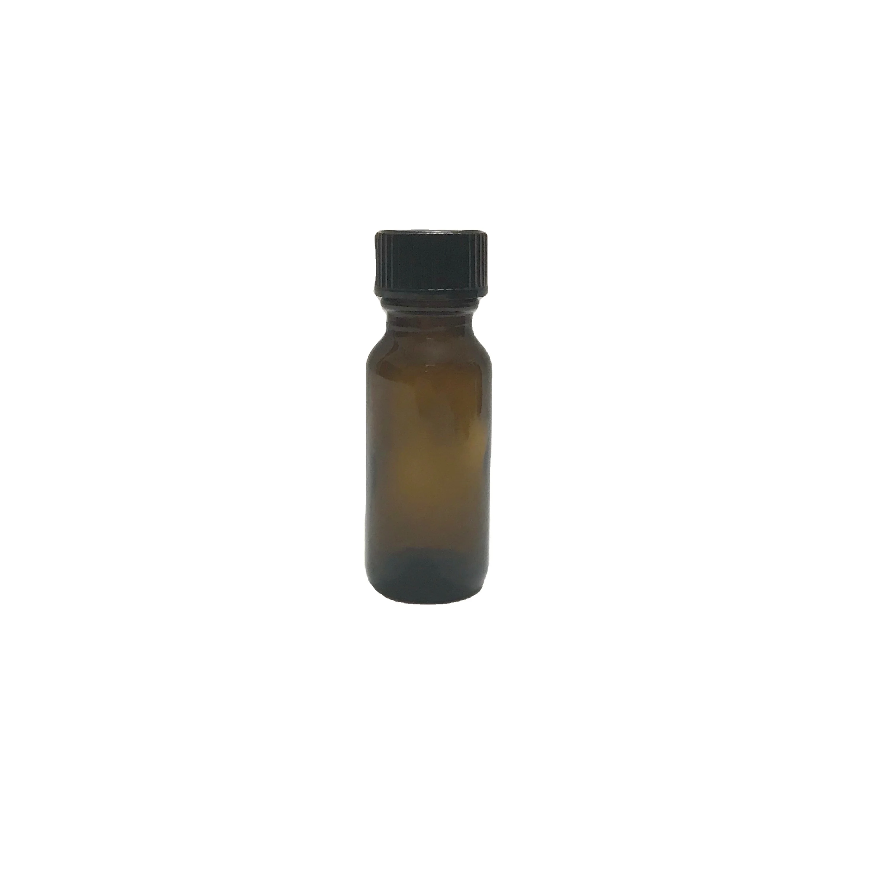 15ml 0.5oz amber glass boston round bottle with poly cone lid