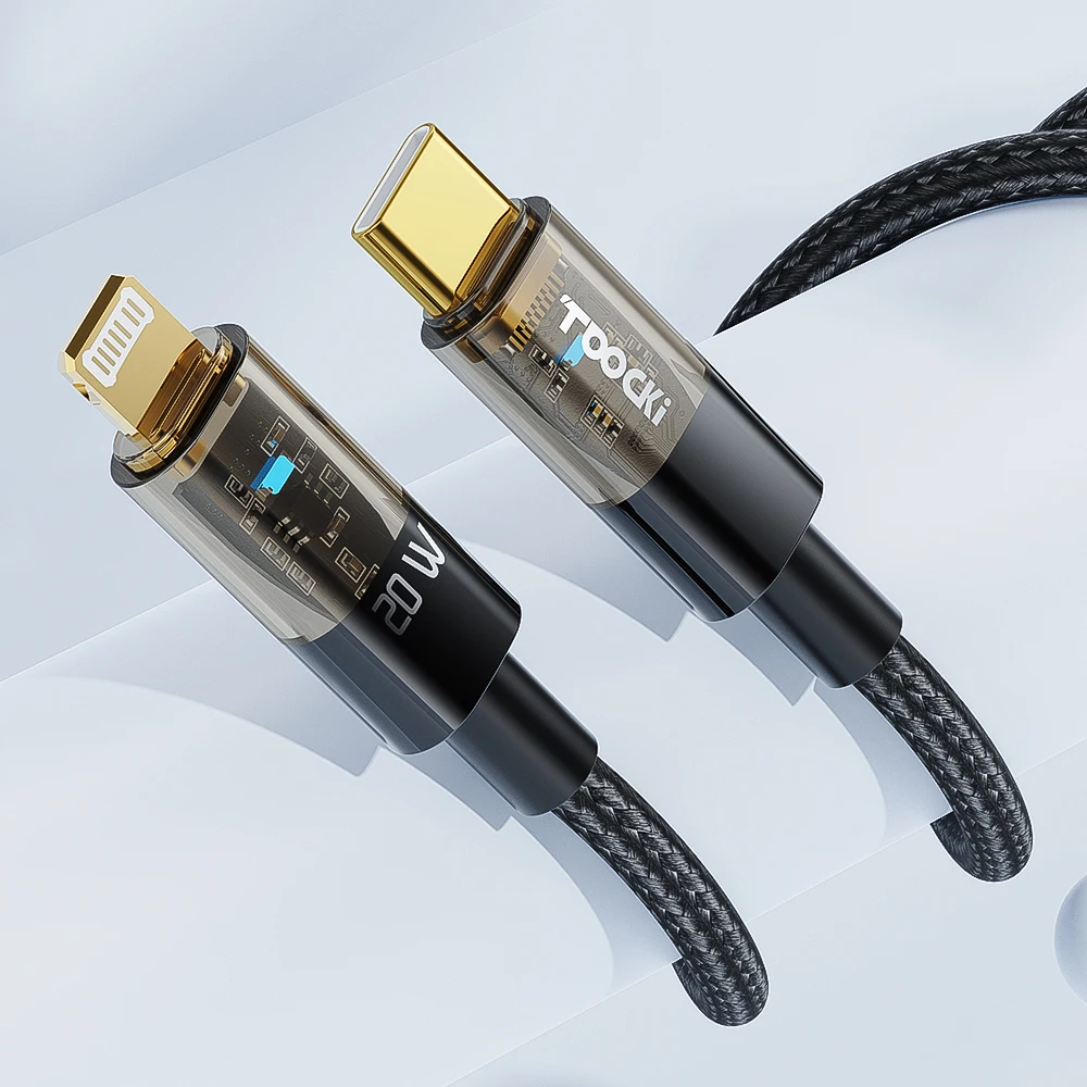 Toocki wholesale  type c cable fast charging  20w power adapter usb c to lightning cable 1m 2m for iphone charger