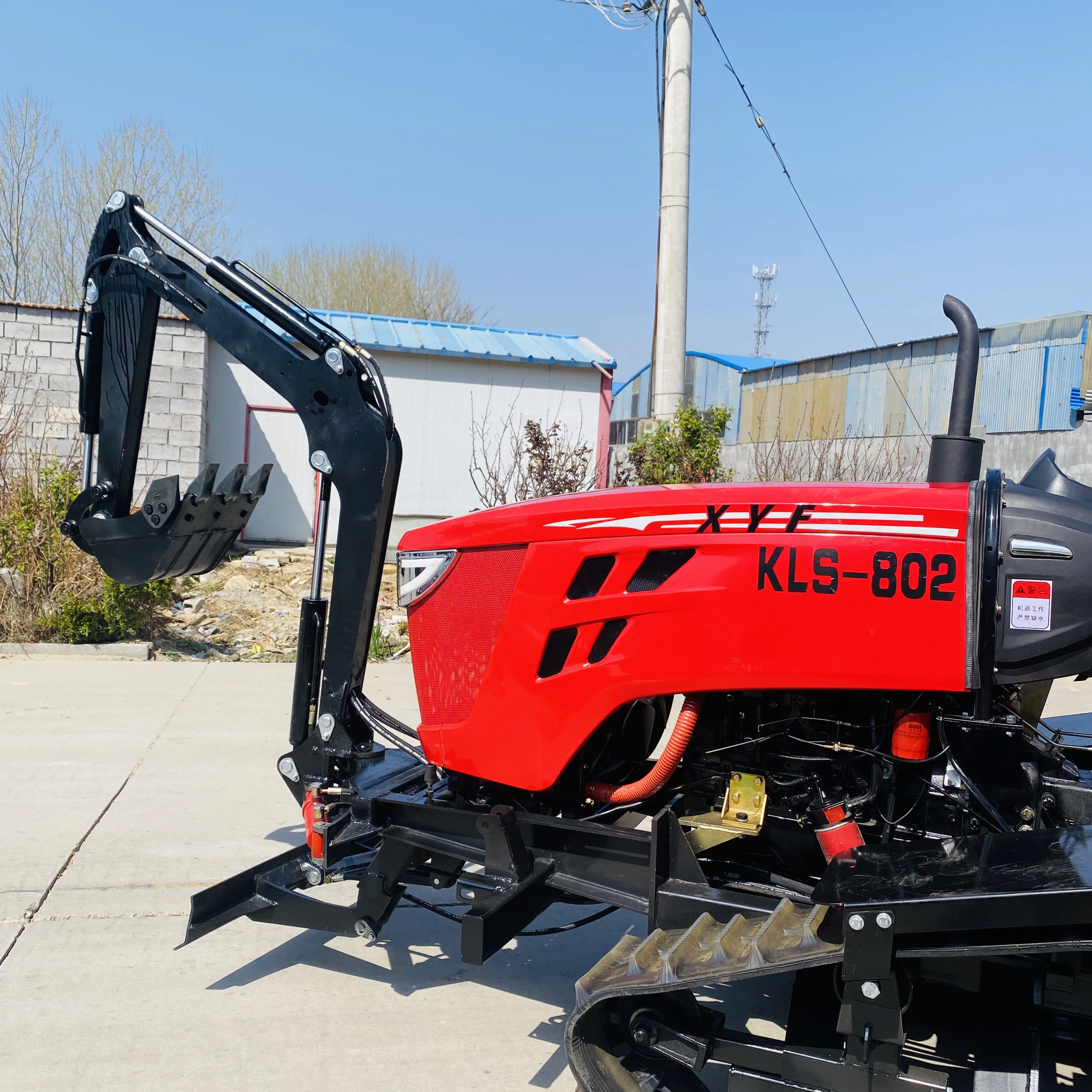 JW agriculture 80hp Paddy field digging arm crawler tractors