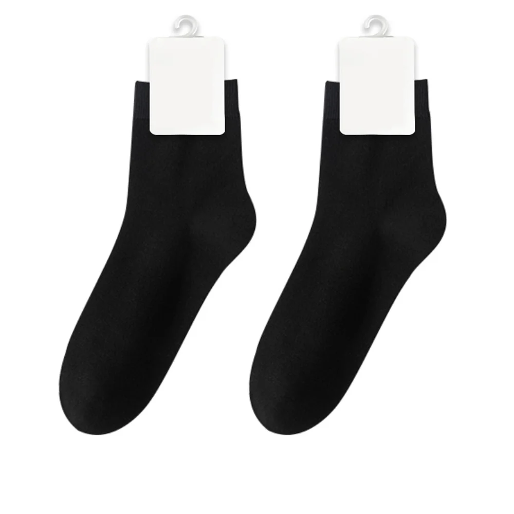 Custom Socks Design Own Logo Crew Socks Bamboo 100% Cotton Black Man Sport Socks for Men