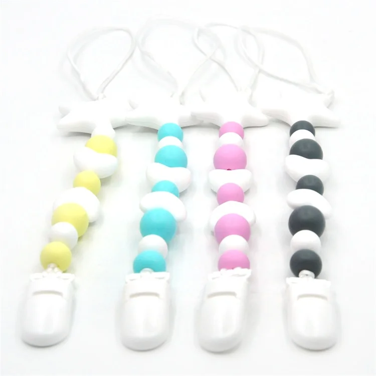 New Arrive Safety Silicone Pacifier Clips Chain Teething Toys Baby Pacifier Holder