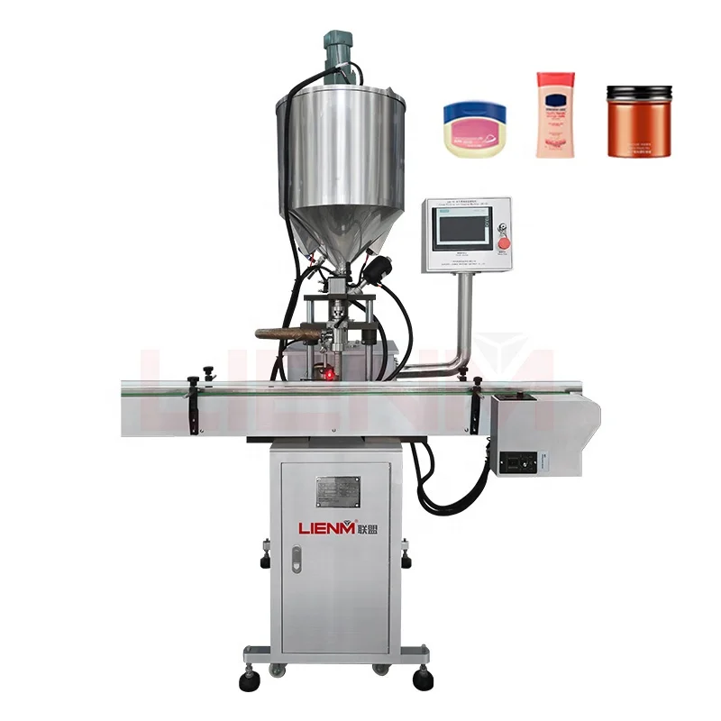 Professional Hair Wax Candle Making Machine Mayonnaise Chilli Sauce Jelly Filling Machine with Bottle Filling Conveyor
