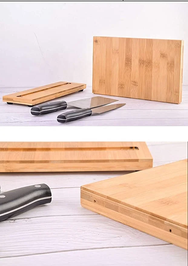Eco-Friendly Bamboo Wood Enhanced Magnetic Knife Block Holder