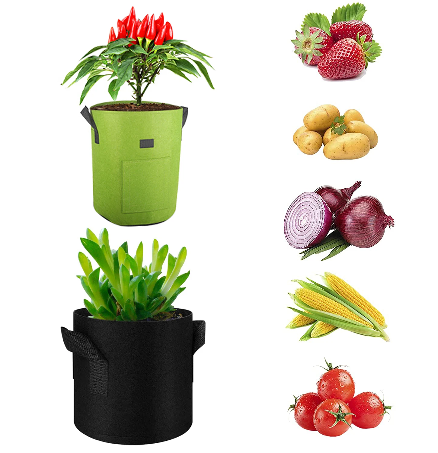 
Factory price 10 30 50 100 gallon non woven fabric potato large planter nursery grow bag vegetable felt garden planting grow bag 