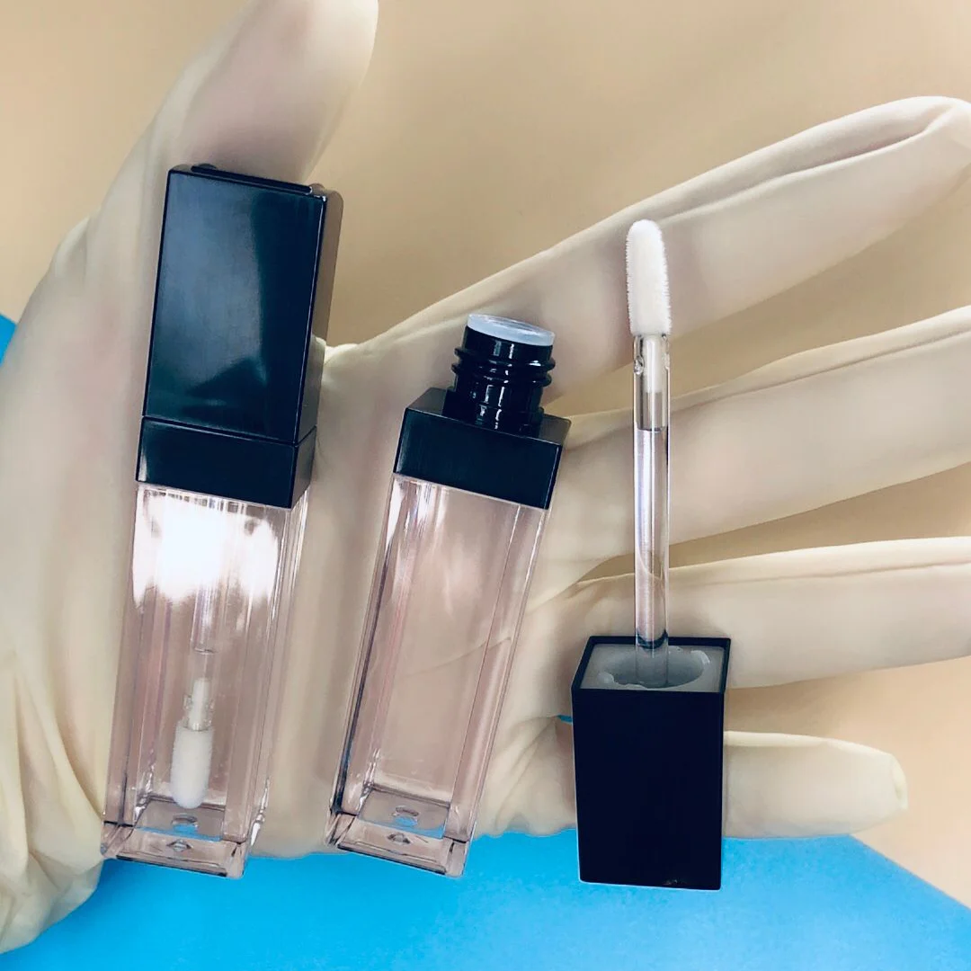 Makeup Bottle Liquid Lipstick Packaging Empty Lip Gloss Container Square Lip Gloss Tube Clear Plastic Lip Tint Custom Packaging