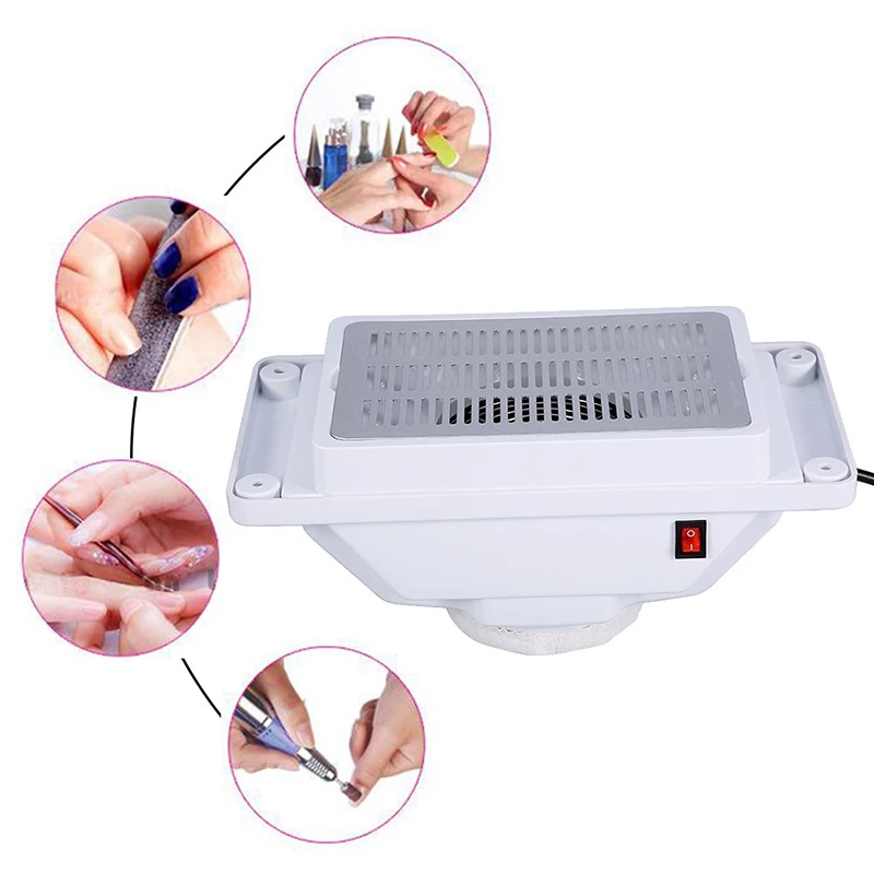 Professional Beauty Salon Nails Equipment 6W Suction Dust Collector Machine Vacuum Cleaner Manicure Desk Nail Dust Collector