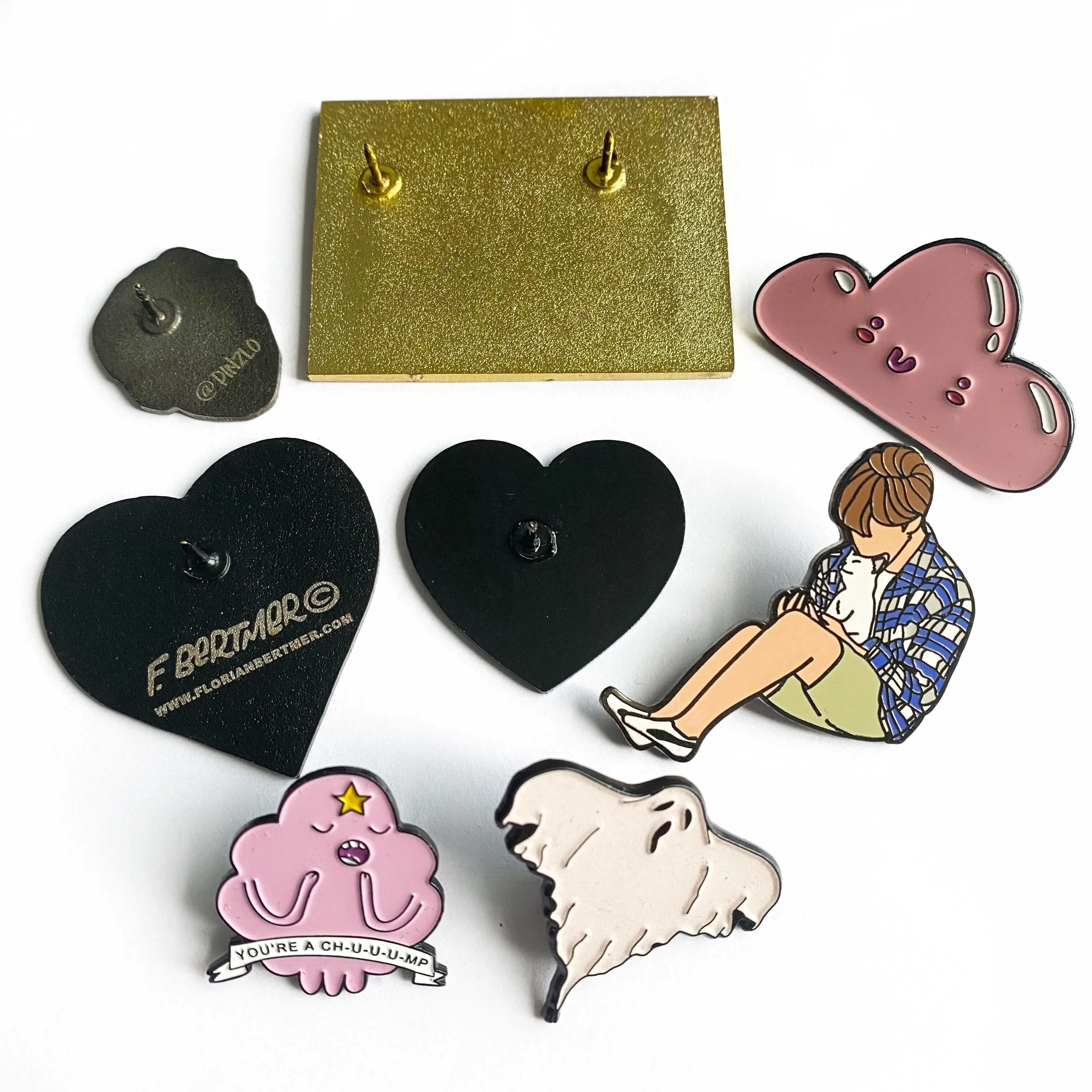 Korean Style Shirt Button Backing Cute Glitter Idol Heart Accessory Safety Pin