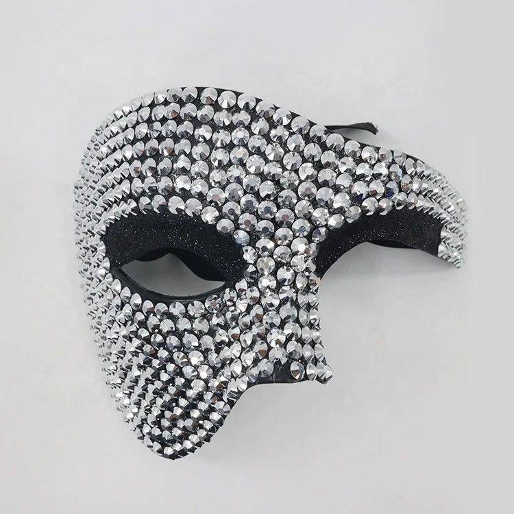 High-end carnival diamond set half Face masquerade ball European and American fashion trend rhinestone mask