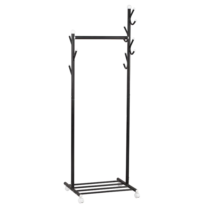 Hot Sale Stainless Steel Compound Tube Double Pole Telescopic Clothes Drying Racks Mobile Clothing Laundry Hanger  Airer Dryer