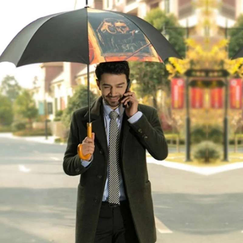 Beautiful famous film star black and white girls sex photo printed auto open straight umbrella