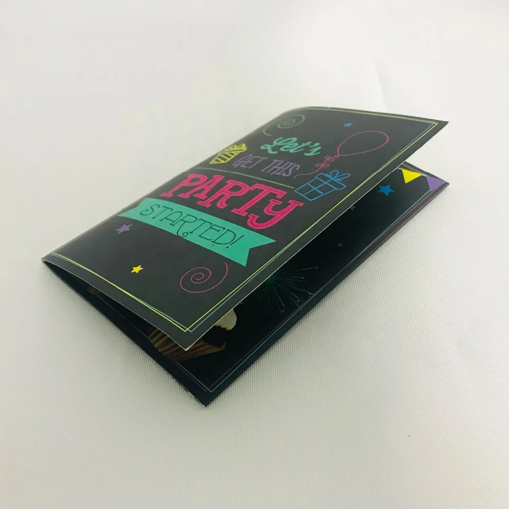 Hot sale cheap handmade happy birthday greeting card set with lights