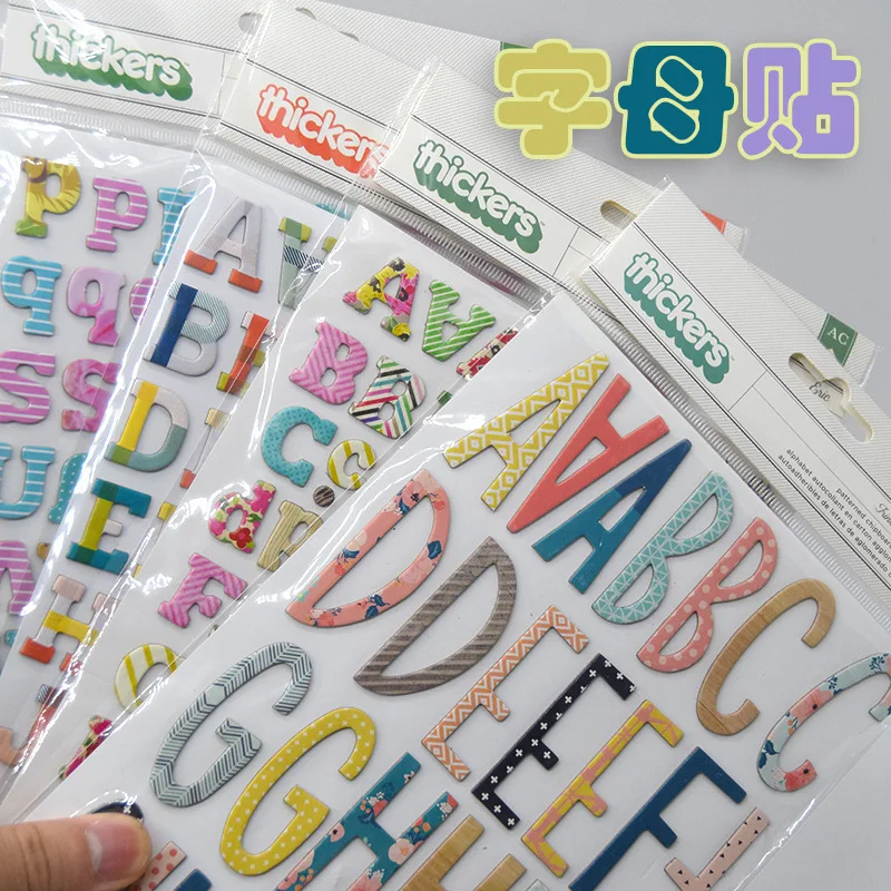 DIY handbook stickers hard card paper camouflage English 26 alphanumeric stickers Stickers