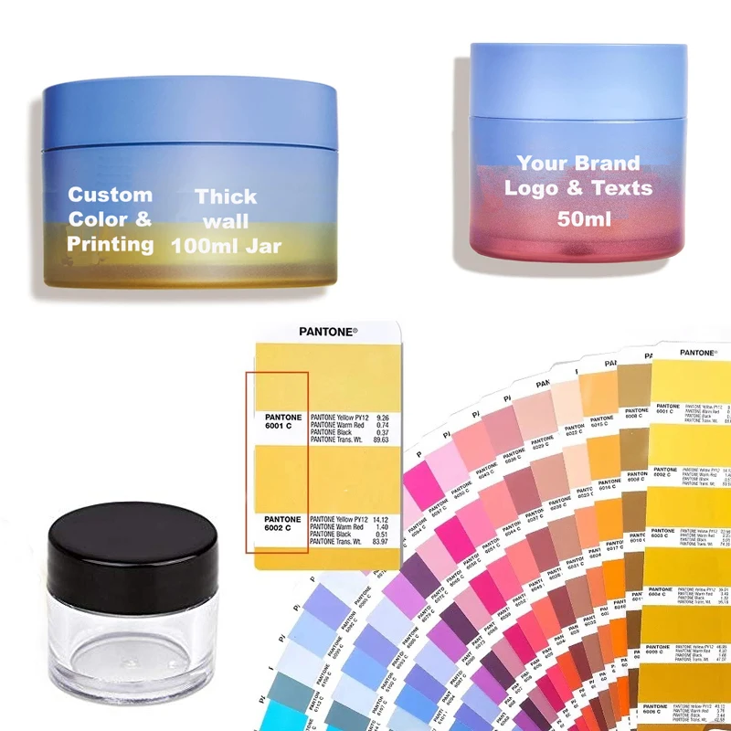 3.17oz Cleansing Balm Jar 90ml Eco-friendly heavy wall PET jar cylinder shaped 100ml recyclable jar PETG  or PS also available