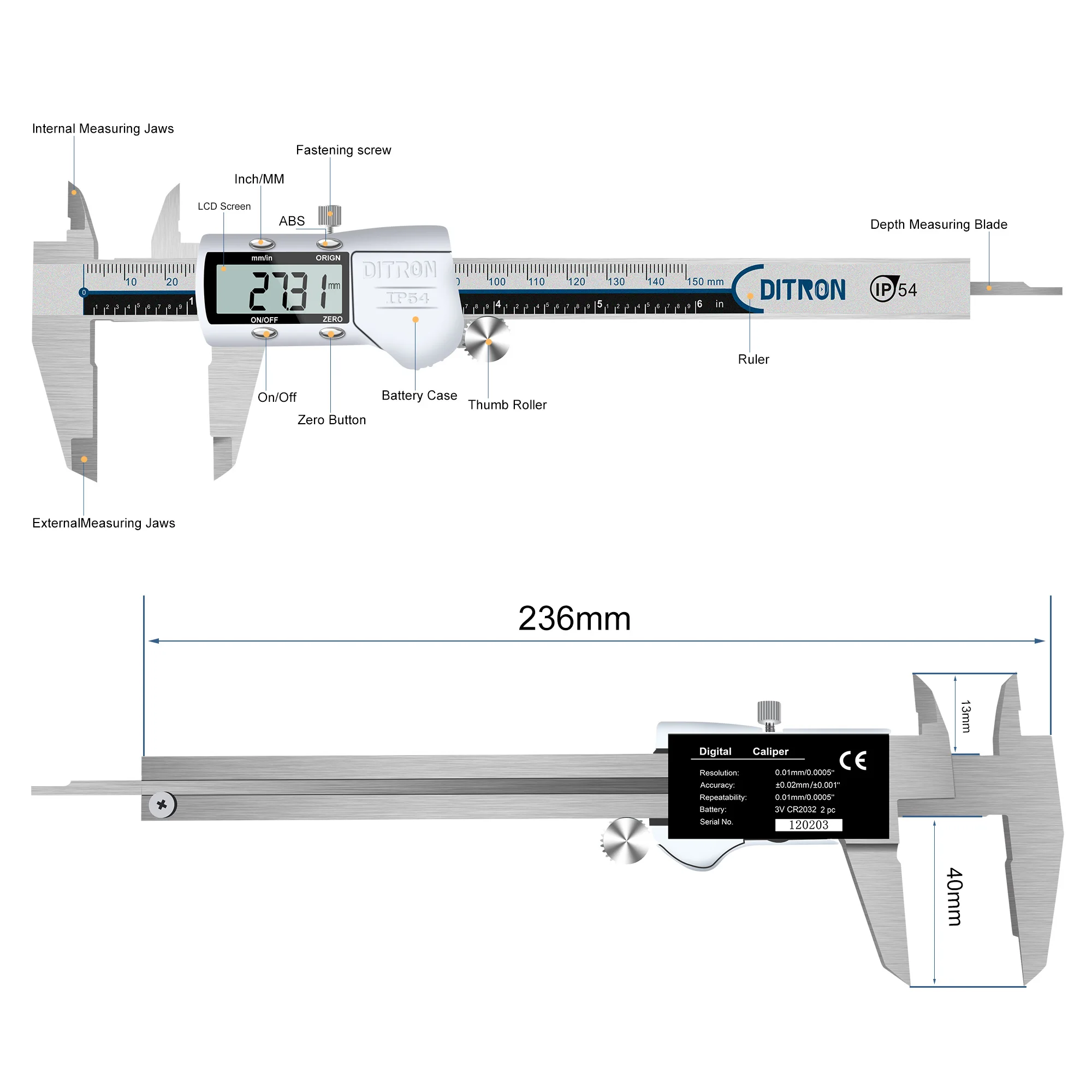 Factory Direct sale Metal Vernier Caliper Digital Caliper IP 54  Waterproof 150 Mm Caliper Manufacturers Measurement Tool