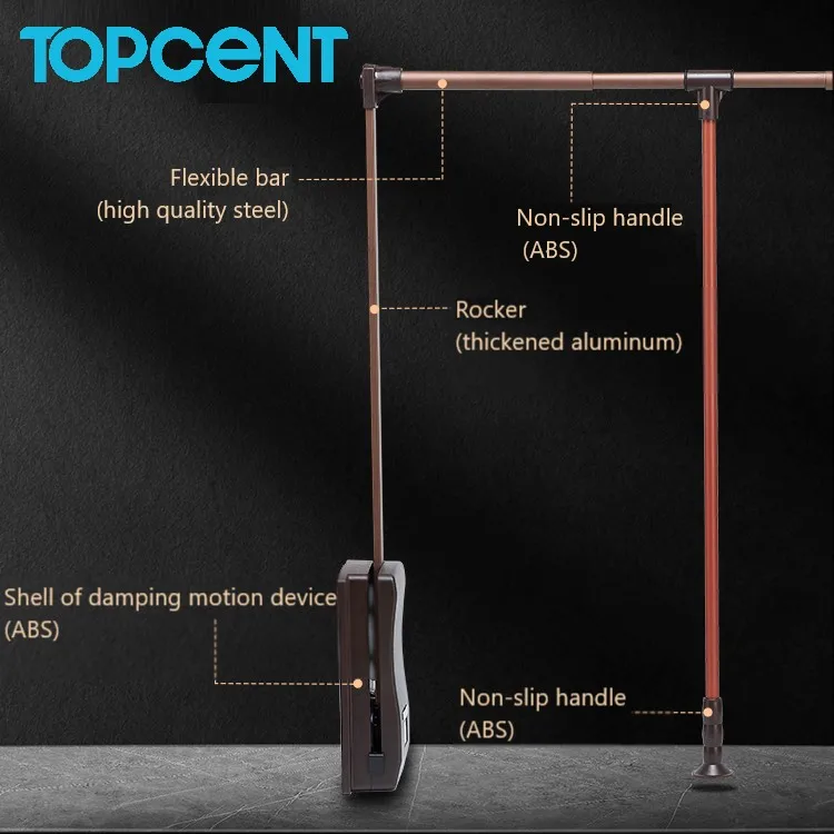 Topcent Closet Organizer System Pull Down Wardrobe Lift Clothesline Pole Cloakroom Hanger Rod