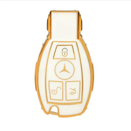 TAIJS  Factory Gold Edge Car key cover shell TPU Auto key case for Mercedes-benz  C260L C Class GLC260 GLA200