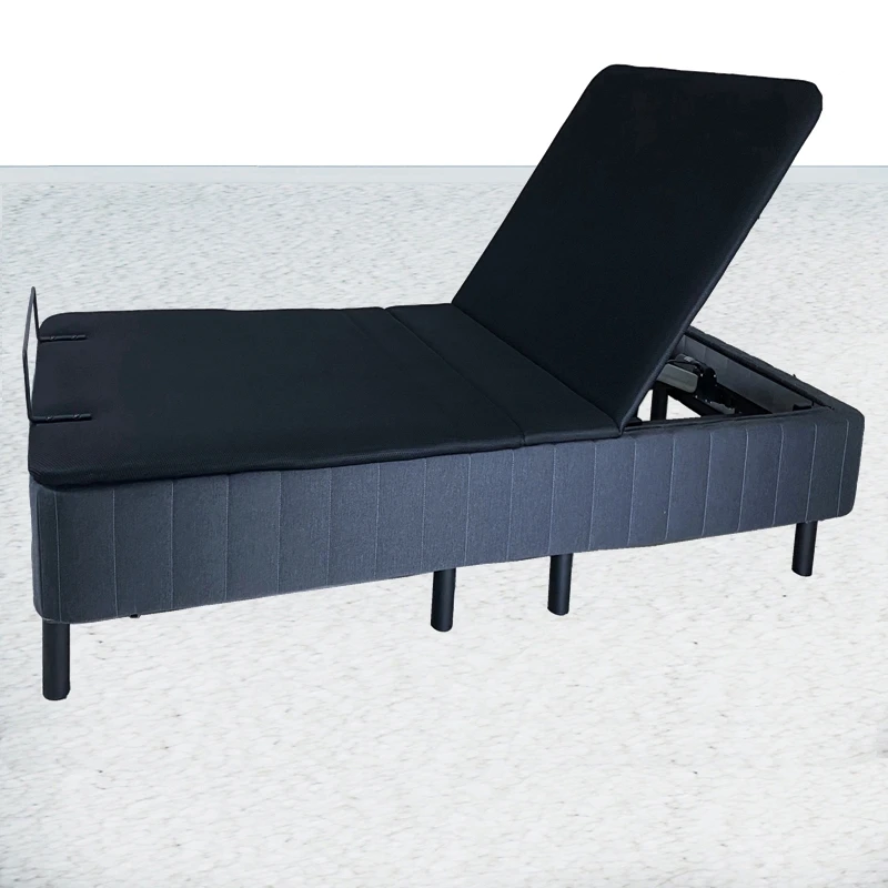 foldaway guest size double electric adjustable bed rail frame with 8 legs