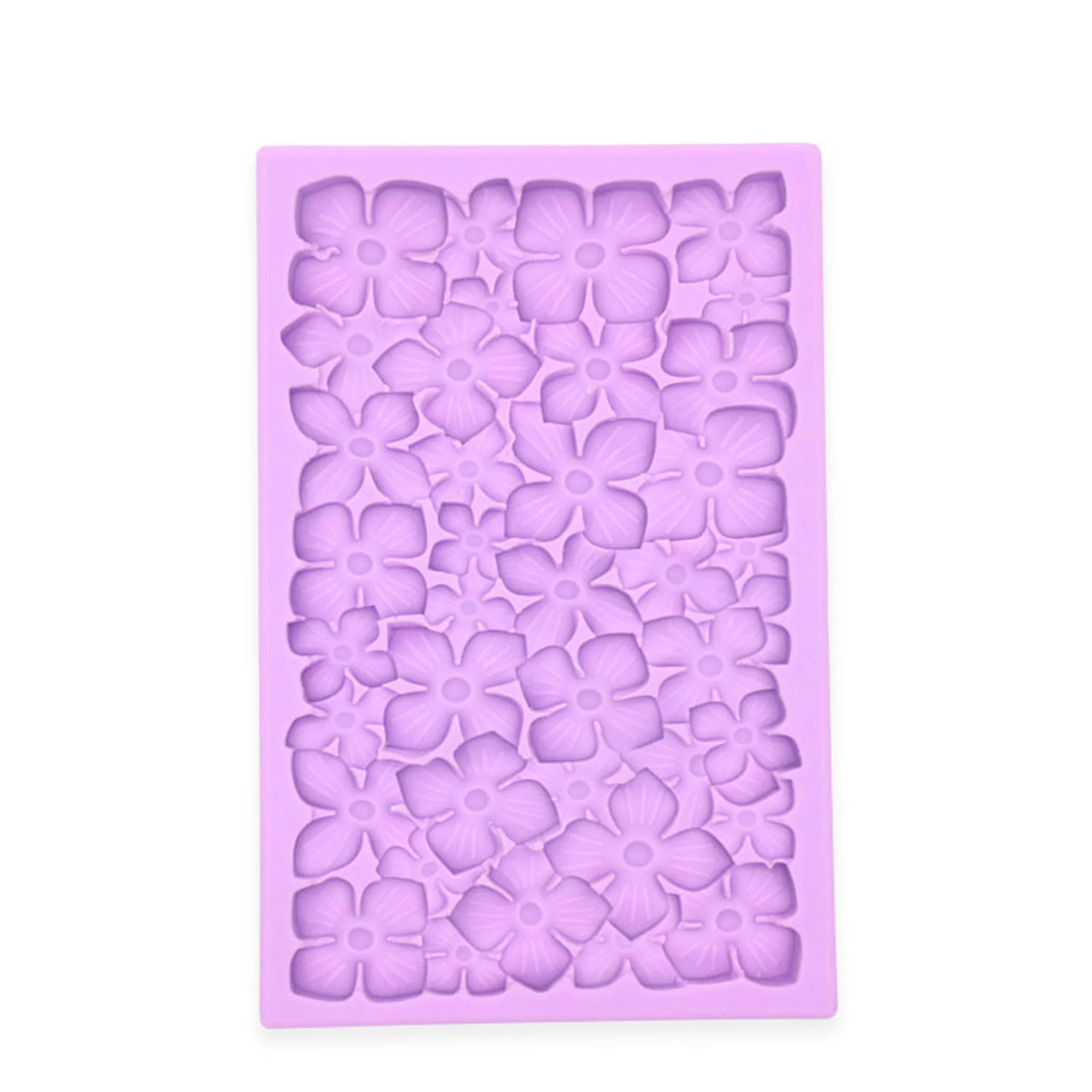 Hot Selling Four leaf Hydrangea Fondant  Rose Flower Shape Silicone Mold Cake Decorating Chocolate Baking Mold