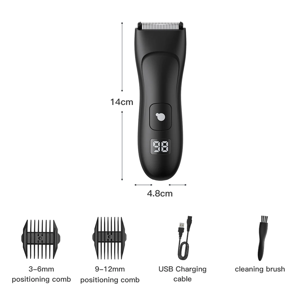 Support Private Label Ceramic Blade 60mins Runtime Cordless Multi-Functional Waterproof Body Trimmer Groin Hair Trimming