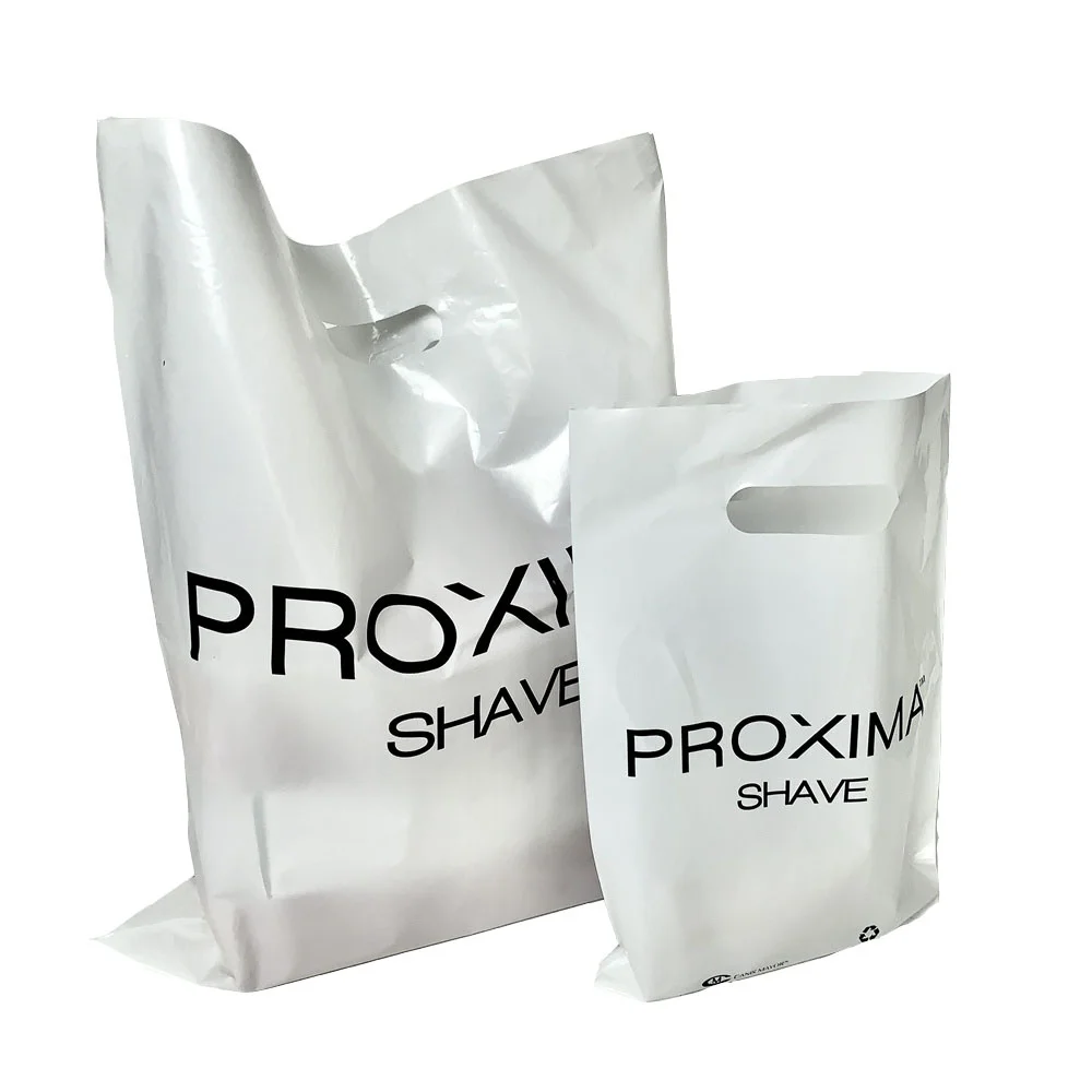 Оптовая продажа LDPE Die Cut Handle-индивидуальный дизайн логотипа печатные товары для покупок упаковка пластиковые пакеты футболки одежда