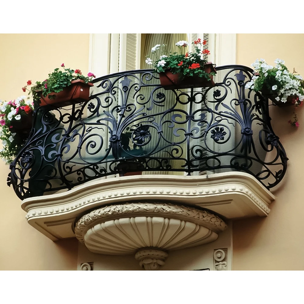 Luxury Wrought Iron Handrails Indoor Stairs Iron Railing Custom Iron Stair Railing